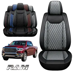 For Dodge Leather Car Seat Covers Protector 5-Seats Full Set Front Rear Cushion
