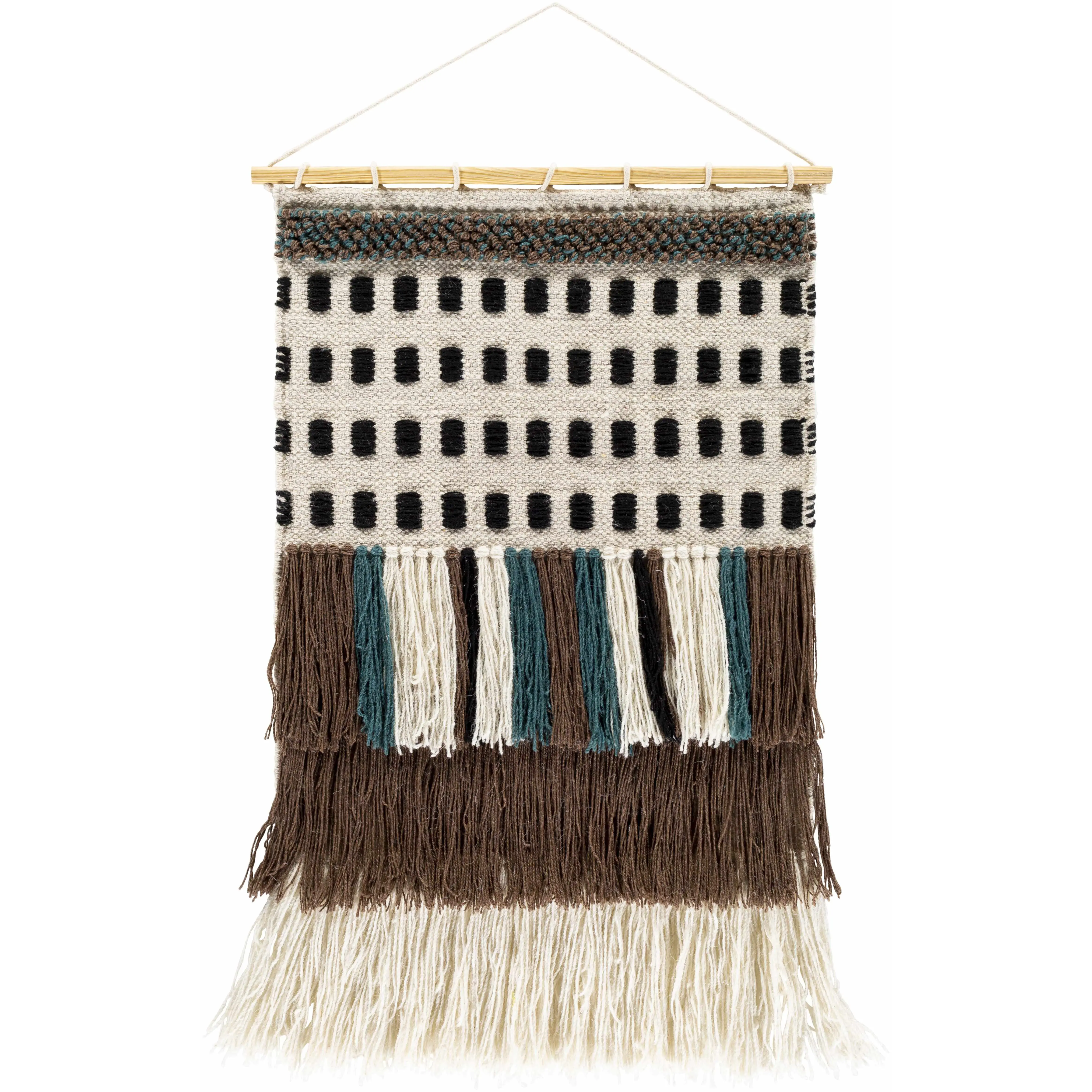 Ava Boho Fringe Hangable Tapestry, Home Decor for Living Room, Wall Hanging Accent Piece