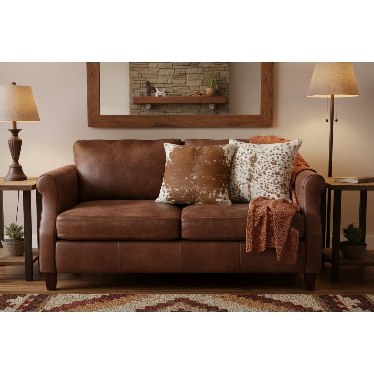 Cowhide Pillow Cover Brown and White Speckled 16x16 (Copy)