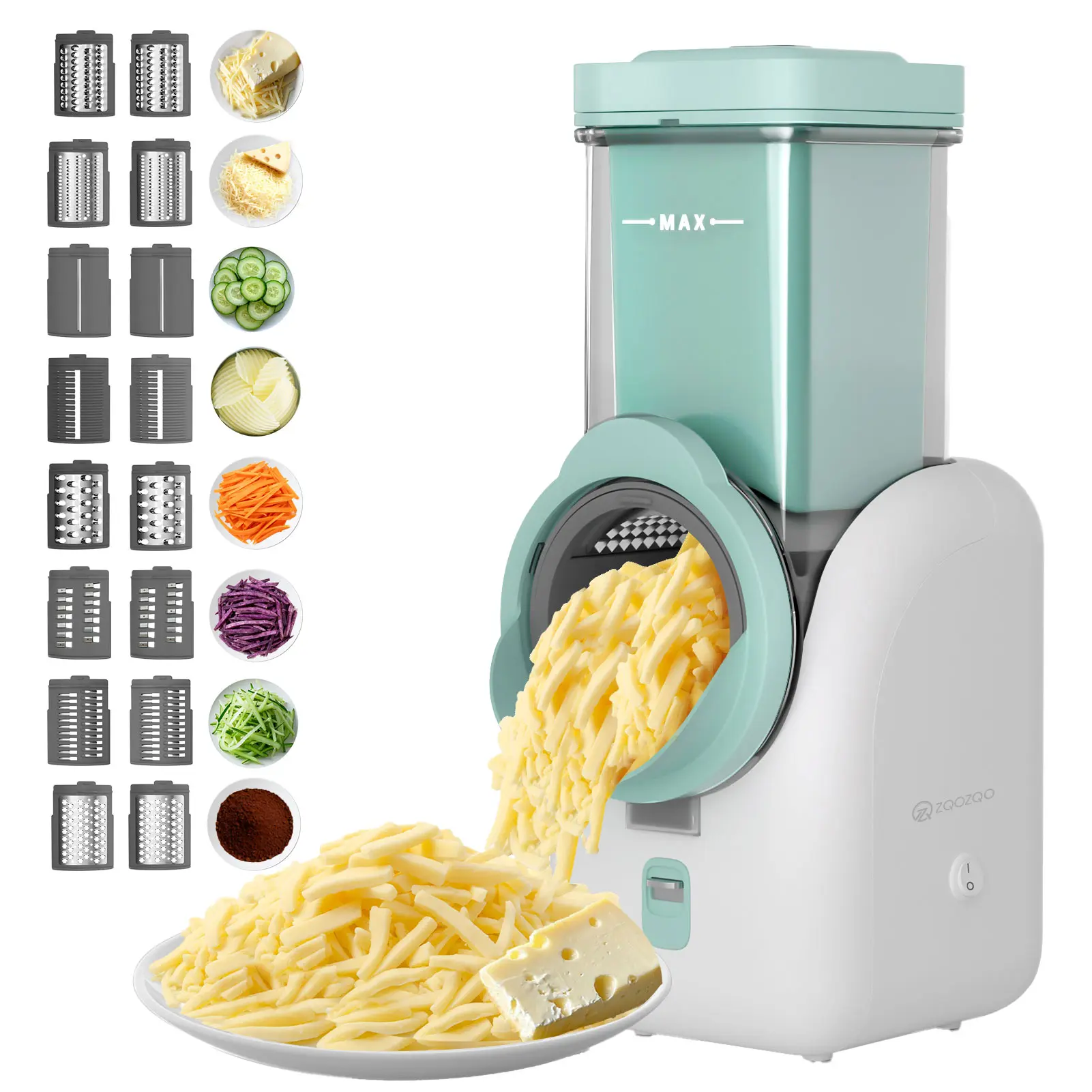 Stainless Steel Rotary Electric Veggie Chopper - Heavy-Duty 6-Blade or 8-Blade Slicer and Shredder Kitchen Utensil for Meal Prep, Must-Have Gadget for Moms