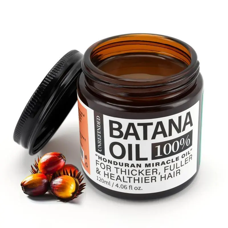 BARUBT 100% Unrefined Batana Hair Oil from Honduras - Natural Beauty Hair Products with Oleic Acid, Direct Treatment for Adults, Fuller Thicker Healthier Strands, Silky Conditioning, Anti-Frizz, Color Extension, Damage Repair, Fuller, Thicker Hair