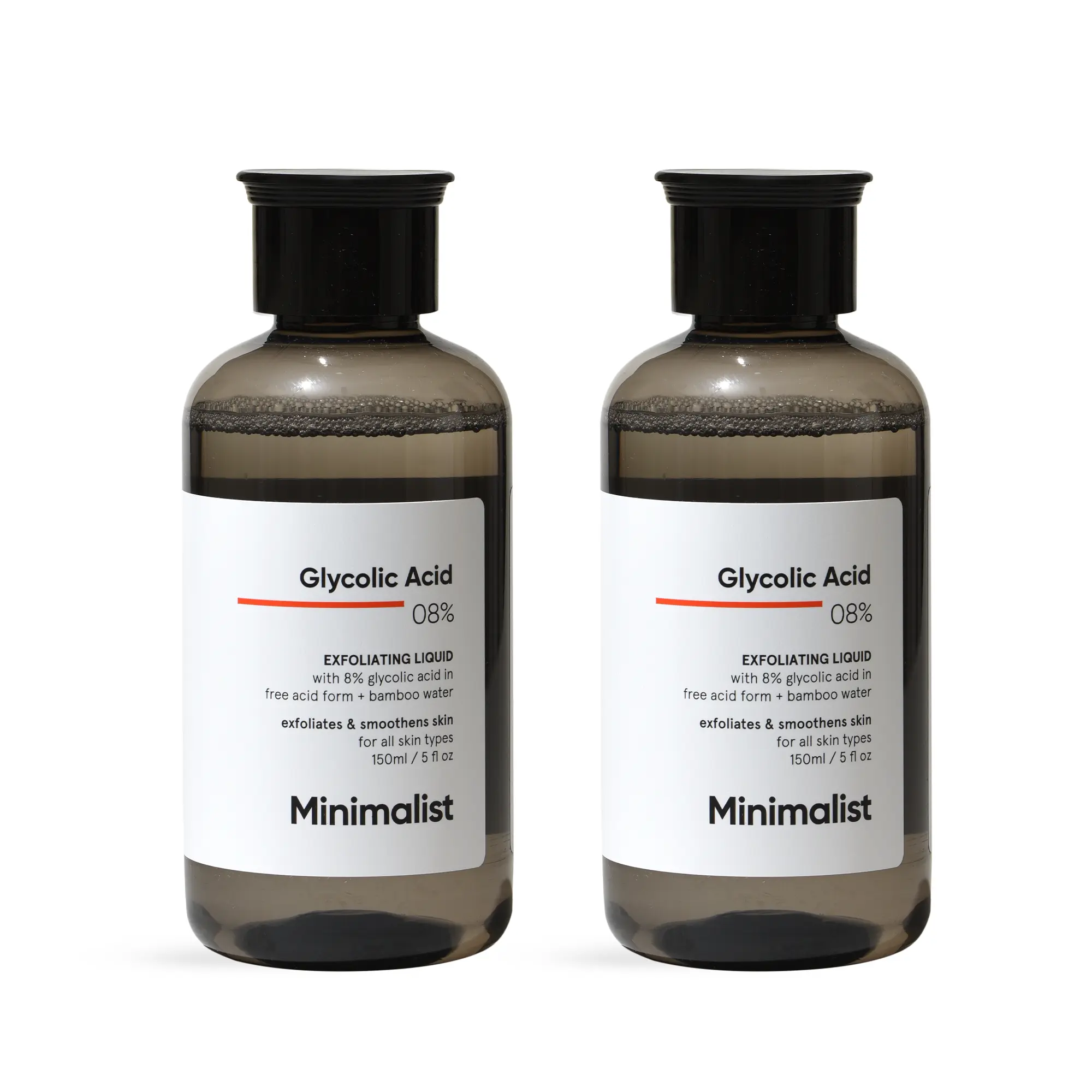 Minimalist Glycolic Acid Duo |  Glycolic Acid 8% Exfoliating Toner for Glowing Skin | Multi-functional Exfoliating Toner With Bamboo Water for Body, Face, Underarms & Scalp | For Women & Men