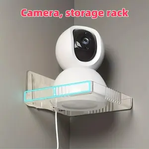 1 PC No-Drill Camera Stand for Ring Nest Arlo Blink, Strong Adhesive Wall Mount Base, Space-Saving Indoor Outdoor Camera Rack, Installation