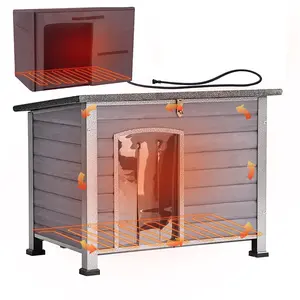 Aivituvin Heated Outdoor Dog House Enclosure, AIR73/74IN-HP Model, Medium Size - 33.5"L x 22"W x 25.2"H