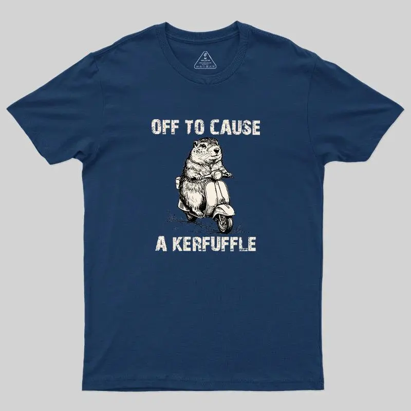 Retro Animal Scooter Mischief Graphic Geek T-Shirt