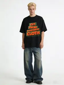 "Cut From A Different Cloth" Oversized Graphic Tee | Trendy Motivational Shirt for Unisex, Women, Men | Classic Black & White | Round Neck | Casual | Comfortable Cotton-like Fabric | Full Sizes S-XXL/6XL | Perfect for Daily Outfits & Photos