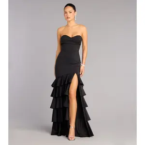 Cameron Ruffled High-Slit Corset Mermaid Dress
