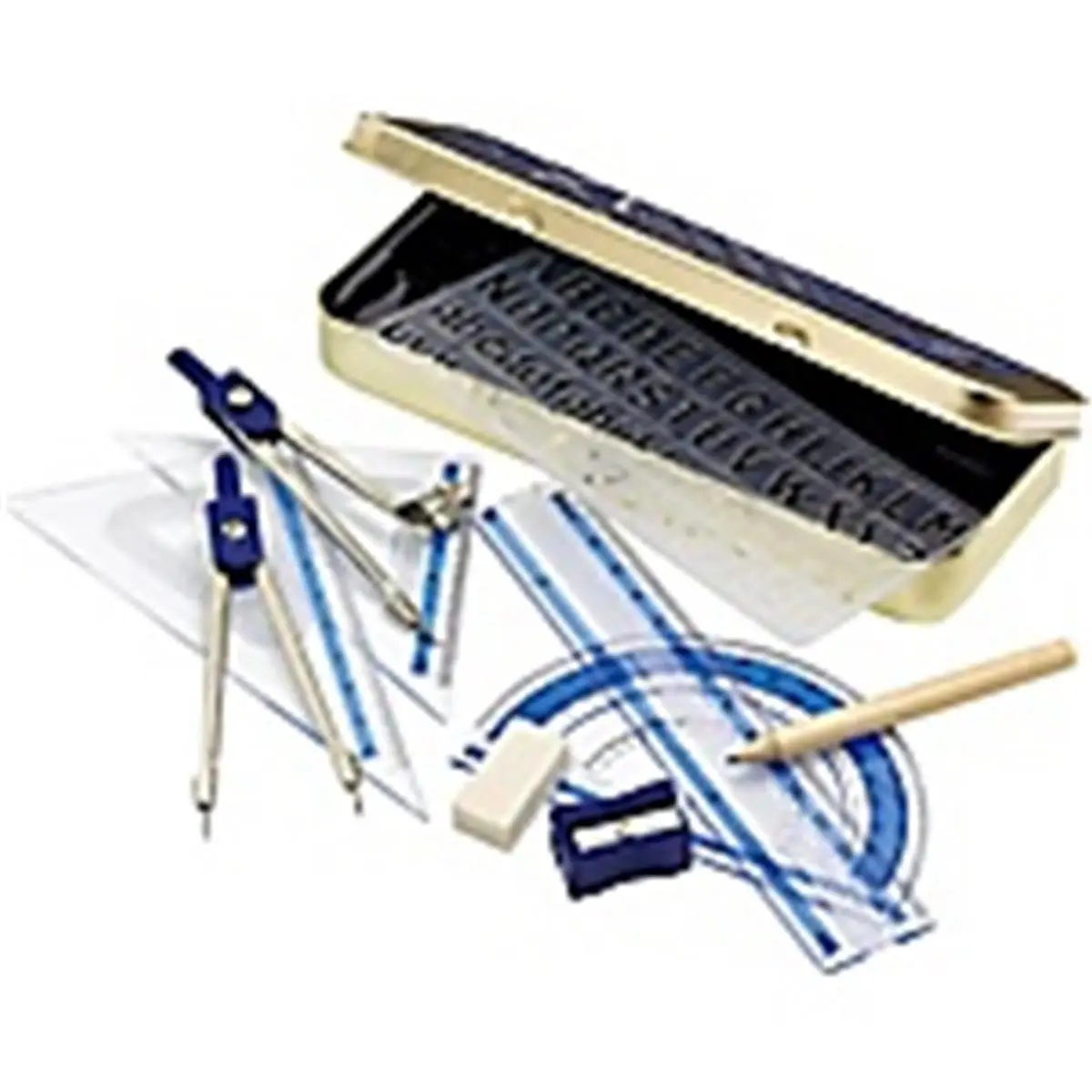 Staedtler Xcellence 10-Piece Math Set - Office Measuring Supplies with Sharpener, Wooden Pencil, 4-in. Metal Compass, 6-in. Ruler, Eraser