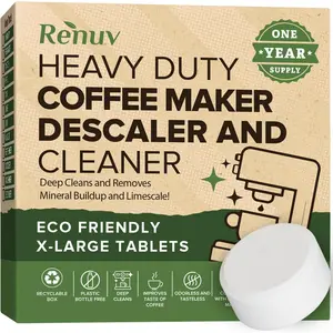 Coffee Maker Cleaner & Descaler Tablets, 12 Uses for Keurig, Ninja, Breville, Delonghi, Nespresso, Miele, Jura, Mr Coffee, Cuisinart Descaling Solution for Coffee Pot Maker & Espresso Machines