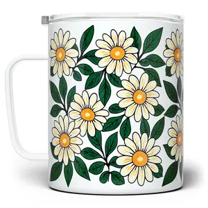 LOFTIPOP Floral Daisy Coffee Mug, Nature Garden Botanical Flower Cup, Gift for Mom Daughter Sister Friend, Designed and Printed in the USA by Loftipop