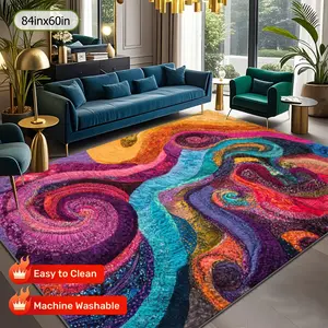 Cashmere-like Printed Pattern Exquisite Carpet Comfortable and Beautiful Versatile Decor Suitable for Living Room Sofa Cushion Door Mat Bedroom Outdoor Mall Cafe and More Easy To Clean Machine Washable