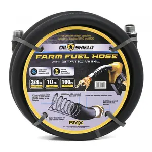 OilShield 3/4" Fuel Transfer Hose with MNPT Fittings for Gasoline, Diesel, Biodiesel and Kerosene