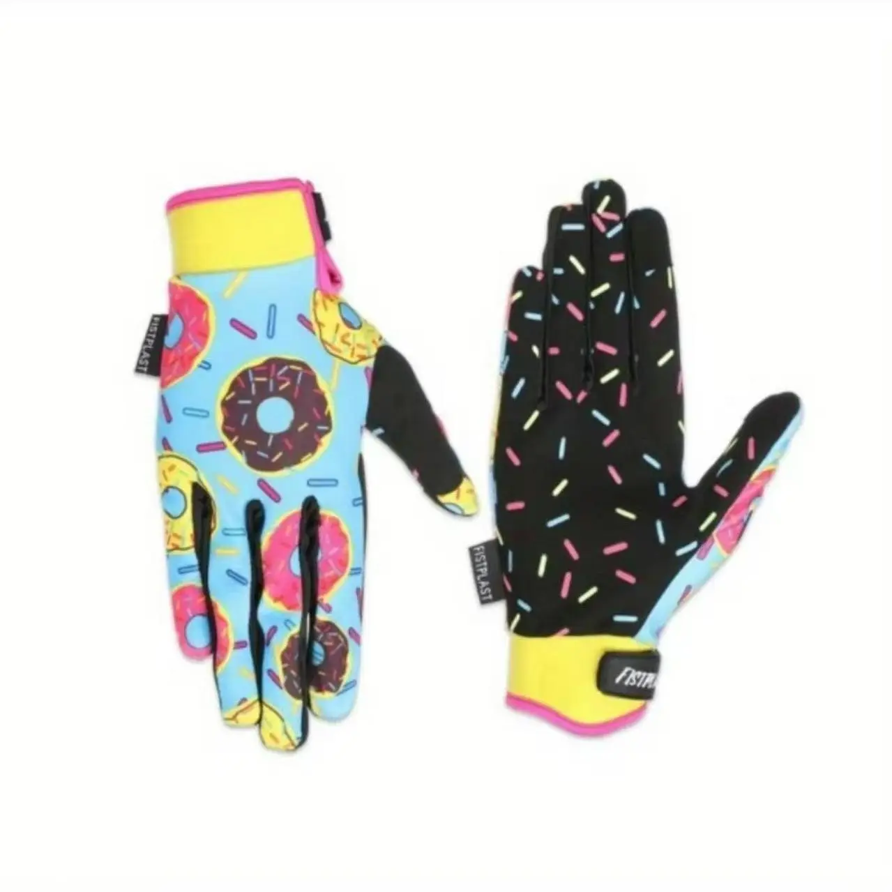 Unisex Cartoon Donut Pattern Touchscreen Full Finger Gloves, Windproof & Waterproof & Anti-Slip Outdoor Sports Gloves with Adjustable Wrist Velcro, Sports Accessories for Cycling, Running, Hiking, Non Slip Gloves, Outdoor Activity Gloves