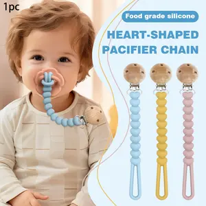 Heart-Shaped Silicone Pacifier Chain, Toy Anti-Loss Strap, Perfect Baby Gift, Baby Shower, Convenient Pacifier Holder, Infant Gift