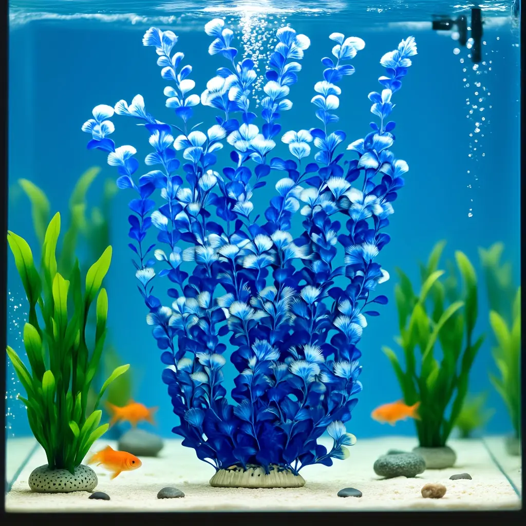 Large Aquarium Artificial Fish Plant - PE Non-Toxic Plastic Water Plant with Ceramic Base, Realistic Look for Freshwater/Saltwater Fish Tanks, Easy Setup & Maintenance Garden Decor for Aquarium Enthusiasts, Non-Toxic Material Enhances Aesthetic, Pe Plasti