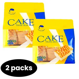 Success Import Traditional Tiger Skin Cake, 9.5 oz (270g), 6 Pcs Soft & Fluffy Swiss Roll,Sponge Cake for Breakfast & Afternoon Tea, Individually Wrapped Dessert