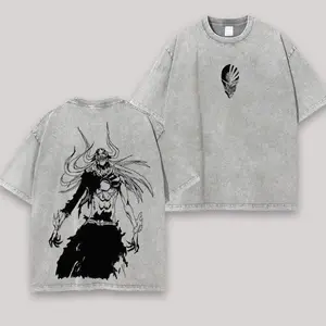 Ichigo Kurosaki Bankai Hollow Bleach Unisex Oversize Anime Manga Washed Heavyweight Cotton T-shirt, Gift For Anime Fan, Anime Lover PL3 7IA
