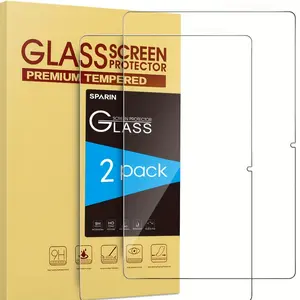 2-piece tempered film suitable for Samsung A9 and A9+tablet screen film, transparent Protective screen protector, anti fingerprint, anti glare, anti scratch, Tablet Screen Protectors