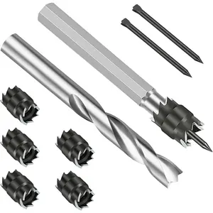 SnapFixMate 9PCS Rotary Spot Weld Cutter 3/8", HSS Spot Weld Removal Tool with 5/16" Twist Drill Bit for Metal, Double Sided Spot-Weld Drill Bits for Automobile, Masonry Drilling Bit for Removing Spot-Weld