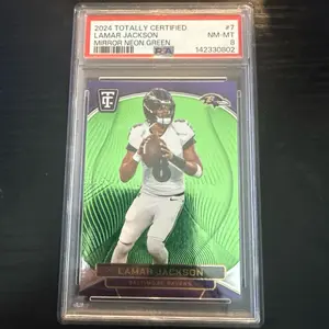 Lamar Jackson Totally Certified Green Neon /99 PSA 8