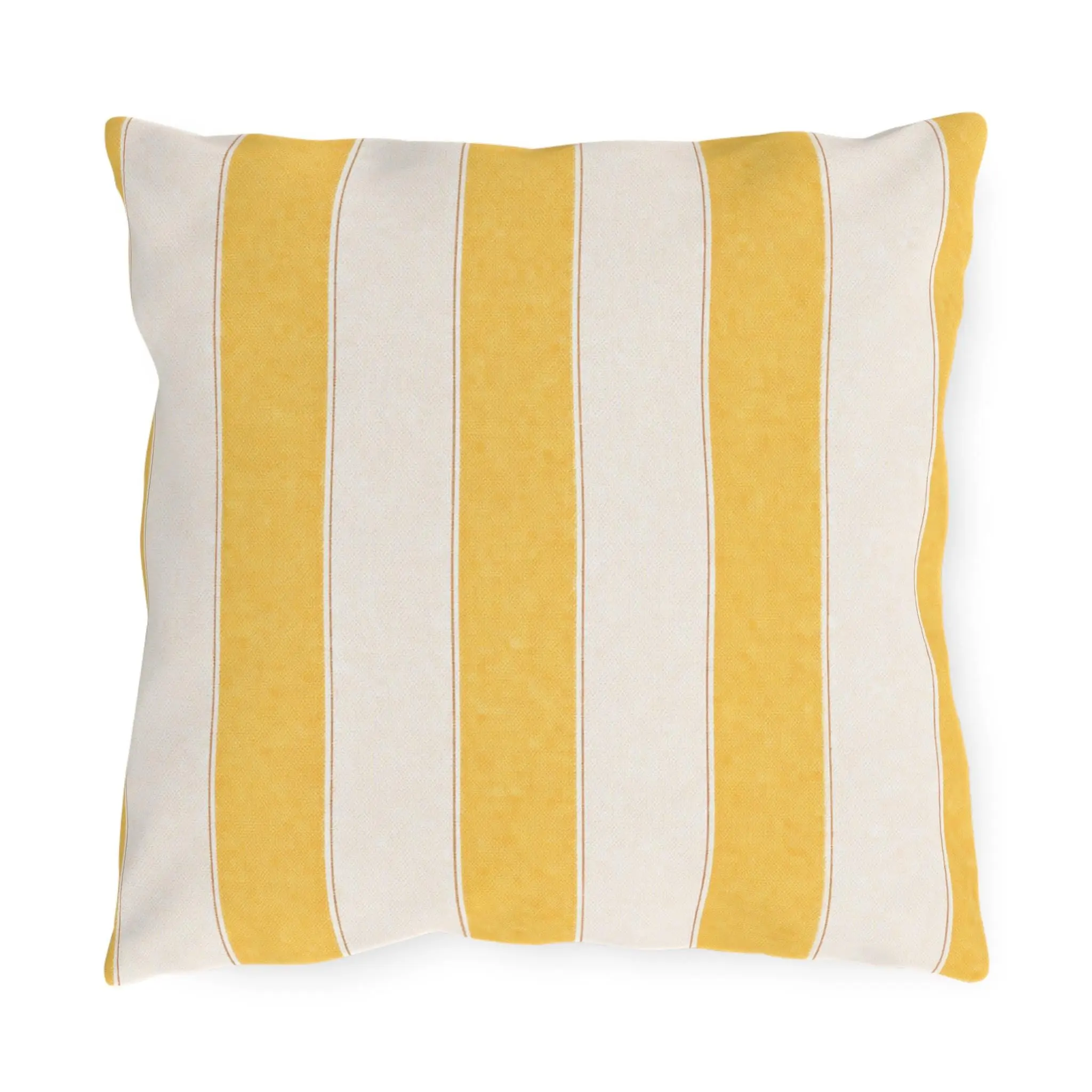 Cabana Yellow Stripe Poolside Resort Pillow | Outdoor Pillows | Coastal Patio Cushion