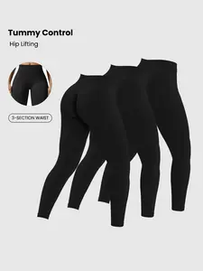 Women's High-Waisted Butt-Lifting Sports Tight Pants, Shaping Leggings, 3 Pack, Suitable for Yoga and Fitness, Casual Sportswear, Comfortable Fit