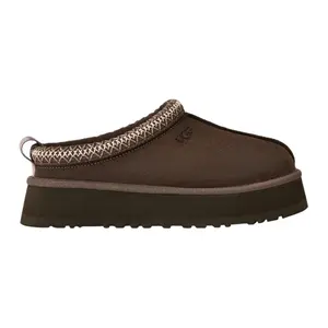 UGG Tazz Slipper Molasses Women's Authentic Platform Sneaker 1122553-MLSS Brown Grey Suede Fuzzy Cozy Warm Winter Comfortable Fashion Walking Shoe Girl Footwear