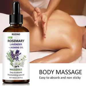 ROZINO 3 IN 1 ROSEMARY LAVENDER + JASMINE OIL Moisturizing Care Oil for Whole Body Easy Absorption Hydrating & Smooth Formula 100ml