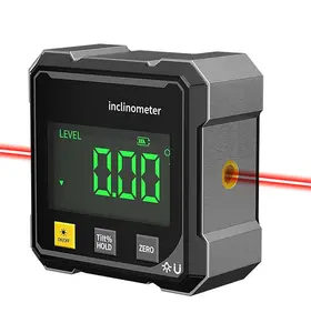 Magnetic Digital Angle Gauge with Laser – Waterproof Inclinometer, Zero Setting & Hold Function for Carpenters, Electricians & DIY
