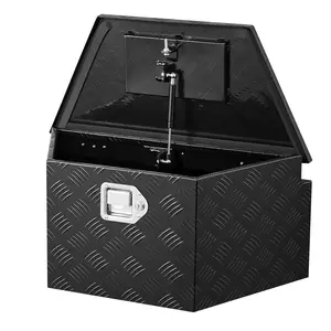 VEVOR Trailer Tongue Box, 26" x 13" x 12" Aluminum Trailer Tongue Tool Box, Heavy Duty Storage Organizer with Lock and Keys, Utility Tool Chest for Pickup Truck Bed, RV, SUV, Off-Road Vehicle, BlackSummervibes