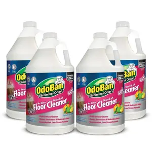OdoBan 1 Gal. No Rinse Neutral pH Floor Cleaner, Concentrated Hardwood and Laminate Floor Cleaner, Streak Free, Safe for Sealed Hardwood Laminate Stone and Vinyl, Pet Safe Formula Removes Urine Odors, Makes Up to 128 Gallons, Light Citrus Scent.