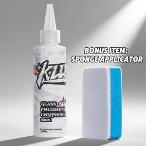 Car Glass Compound for Automotive Glass Polish - Removes Water Spots, Road Oils, Windshield Haze, and More