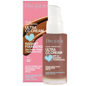 Pacifica Ultra CC Cream Radiant Foundation SPF30 - Lightweight & Radiant Color Correcting Cream with Sunscreen