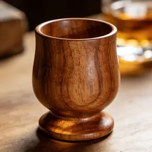 Handcrafted Solid Wood Whiskey Tumbler | Rustic Old Fashioned Glass for Bourbon & Scotch
