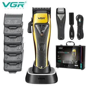 VGR 015 Professional Hair Clippers for Men - Vector Motor 9000 RPM Cordless Barber Clipper & Hair Trimmers, DLC Coating Blade - For Men - Haircutting Kit with Travel Case - Perfect Gift for Men