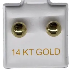 14K Gold Earrings - Simple Design in 14 KT Gold yellow