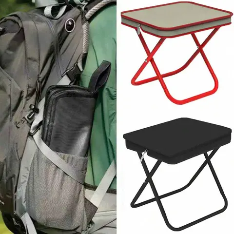 Outdoor Folding Chair, Portable Picnic Chair, Folding Picnic Chairs, Portable Seat for Camping Travel Fishing, Adjustable Zipper Small Bench, Ideal for Outdoor Activities, Portable Backpack Chair, Lightweight Foldable Chair