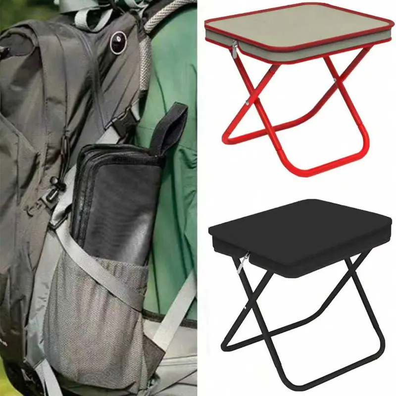 Outdoor Folding Chair, Portable Picnic Chair, Folding Picnic Chairs, Portable Seat for Camping Travel Fishing, Adjustable Zipper Small Bench, Ideal for Outdoor Activities, Portable Backpack Chair, Lightweight Foldable Chair