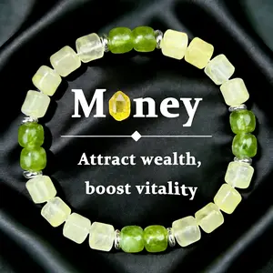 Natural Wealth Bracelet with Citrine Green Phantom Crystal, Vitality Energy Healing Beaded Bracelet, May Birthstone Enhances Financial Luck and Boosts Energy, Unisex, Versatile Fashion Accessory, Graduation /Memorial Day Gift
