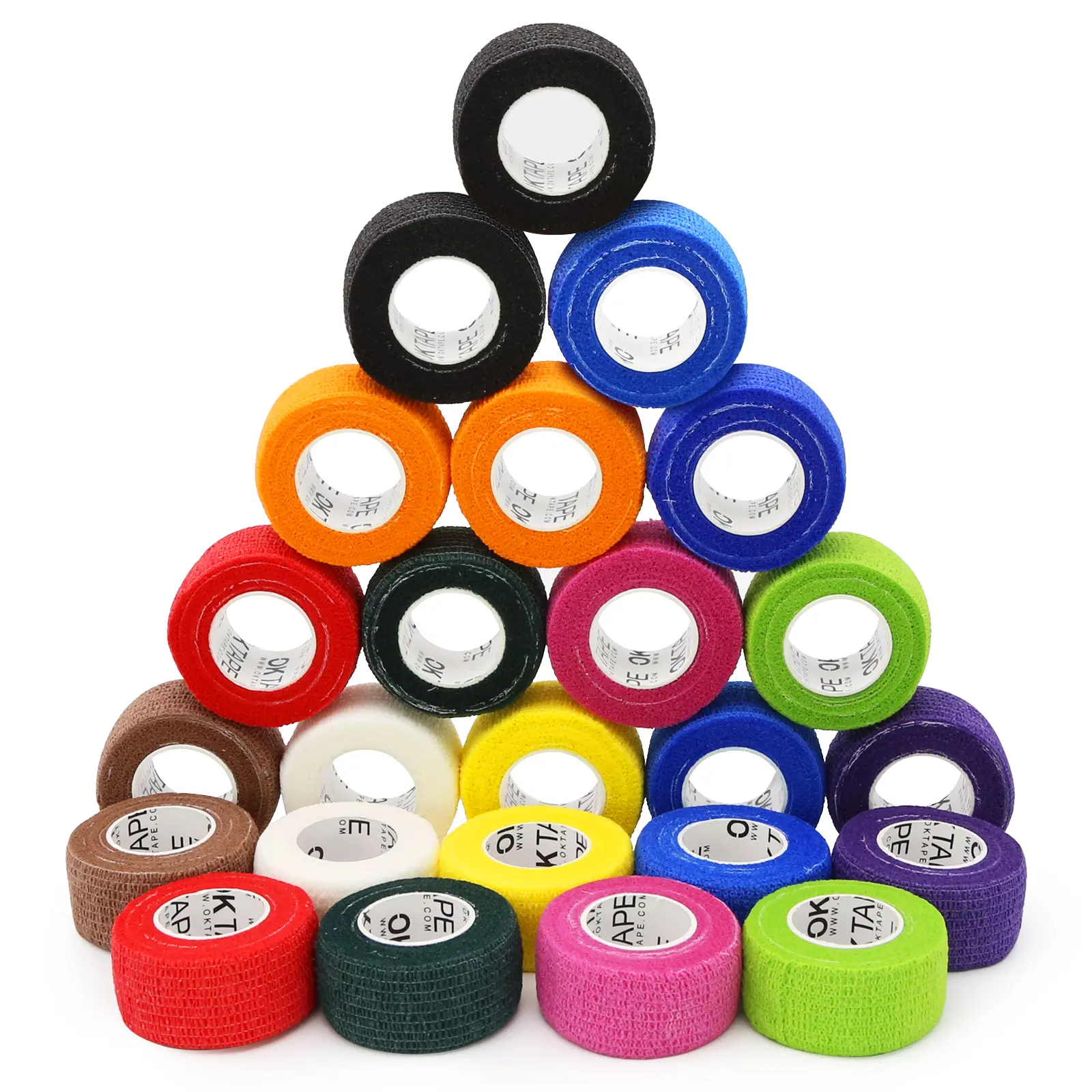 OKTAPE Fast Self-Adhere Non-Woven Cohesive Tape, Mixed Rolls Thumb Wrap for Universal Sport Wrist Ankle, Vet Cohesive Bandages