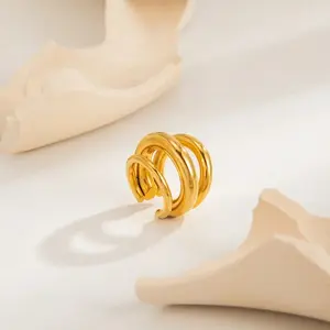 Women's Minimalist Multi-Layer U-Shaped Non-Piercing Stainless Steel Ear Cuff - Smooth Polished Light Luxury Costume Jewelry Ear Clip for Daily, Party Wear