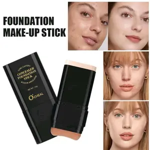 O'CHEAL Face Foundation Contour Stick Long-wear Lightweight Brighten Stick Blemish Contouring Face Concealer Beauty Makeup 01#IVORY dual Cosmetic skin tint Color Changing Full Coverage，Christmas gift