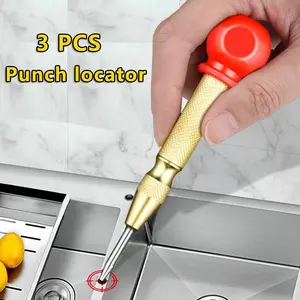 2PCS Automatic Center Punch Locator – Heavy-Duty Spring-Loaded Marking Tool with Adjustable Tension for Precision Drilling, Woodworking, Metalwork & Emergency Glass Breaking,&