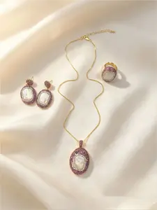 Women's Baroque 3-Piece Jewelry Set, Elegant Design, Charming Accessory Collection