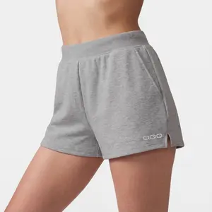 OQQ Women's High Waisted Athletic Shorts - Breathable Stretchy Gym Running Shorts with Pockets Side Slit for Lounge Casual Sports