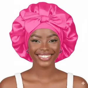 Bonnet Queen Silk Bonnet for Sleeping, Sleepover Bonnet, Hair Care Cap, Satin Bonnet Hair Bonnet, Bonnet for Men & Women, Adjustable Fit Tie Bonnet
