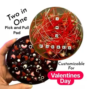 2-in-1 Customizable Pick Pad Valentine’s Day Bead’s & Bird Nest Sensory Fidget w/Tweezers for Trichotillomania Dermatillomania Stress Relief, ASD, OCD, and a great gift for the neurodivergent in your life!