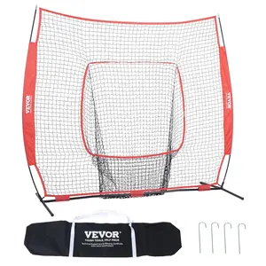 VEVOR 7x7 ft Baseball Softball Practice Net, TikTokShopBlackFriday, Portable Baseball Training Net for Hitting Batting Catching Pitching, Backstop Baseball Equipment Training Aids with Carry Bag and Strike Zone