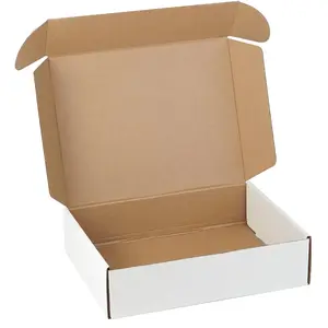 12"x9"x3" Shipping Boxes Set of 1, White Corrugated Cardboard Box Literature Mailer