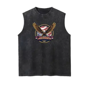 America 250 Years Casual Vintage Washed Vest Street Wear Graphic Washed Tank Top